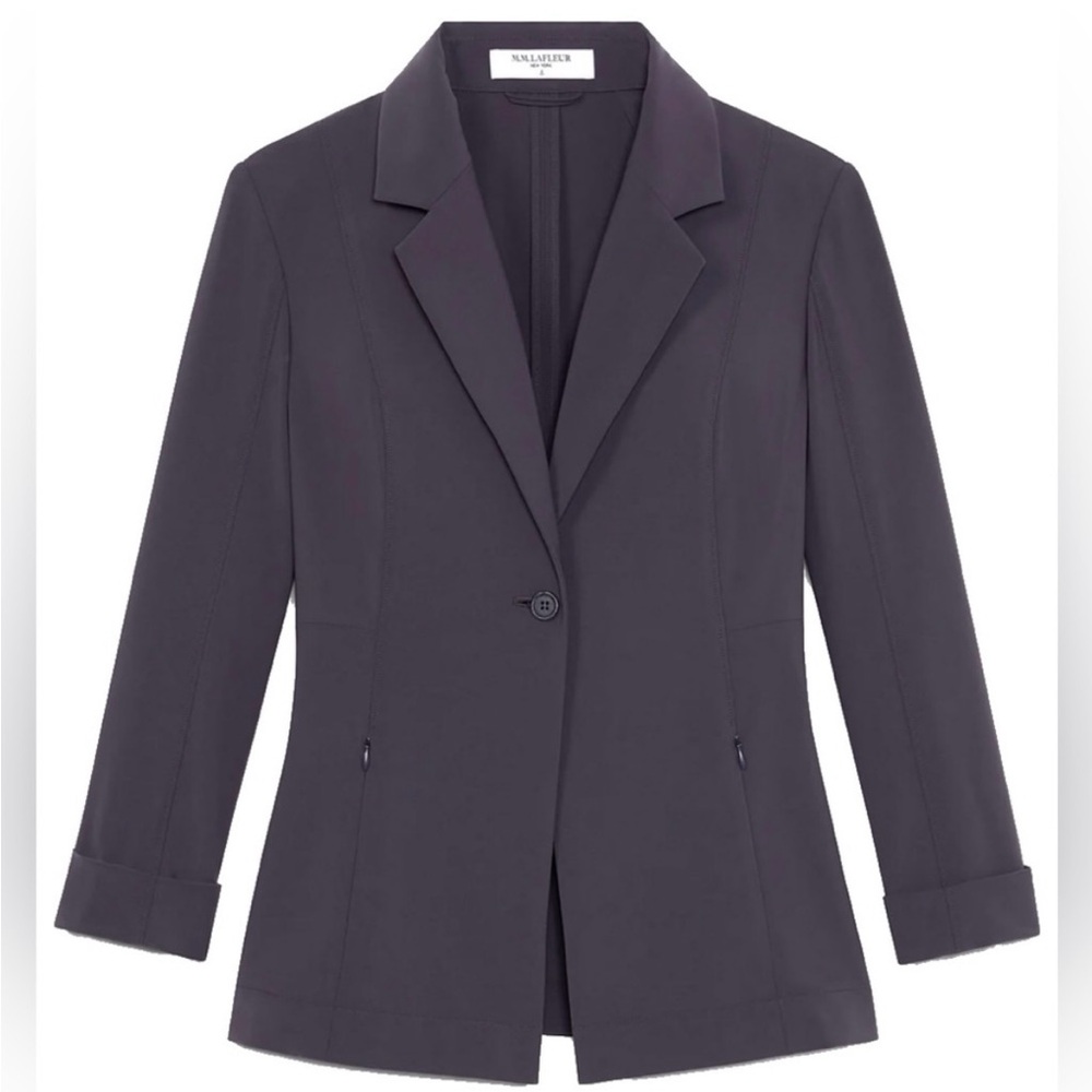 M.M. Lafleur The Moreland Travel Blazer - Size 0 - OrigamiTech - Cool Charcoal